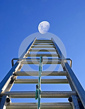 Concept image of a ladder to the moon