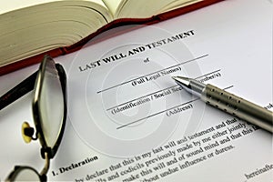 An concept Image of a last will and testament