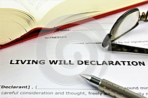 An concept Image of a living will declaration photo