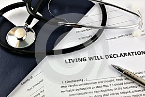 An concept Image of a living will declaration