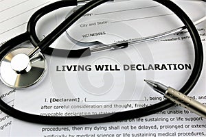 An concept Image of a living will declaration photo