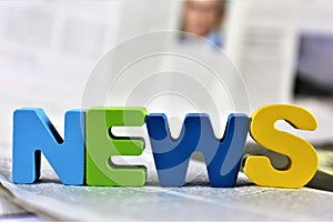 An concept Image of a Newspaper with the word news