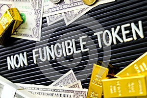 Concept image of NFT nonfungible tokens