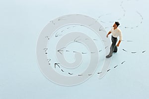 Concept image of people thinking about solving a problem and looking for a right way