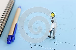 Concept image of people thinking about solving a problem and looking for a right way