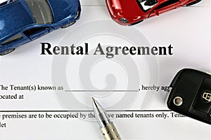 An concept Image of a rental agreement