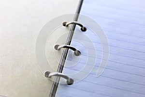 An concept Image of a ring book - binder, macro - with copy space