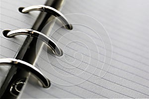 An concept Image of a ring book - binder, macro - with copy space