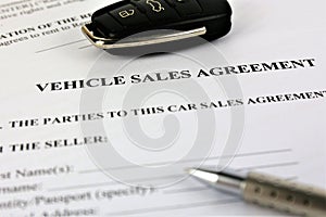 An concept Image of a vehicle sales agreement