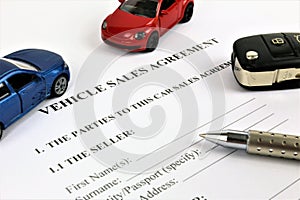 An concept Image of a vehicle sales agreement