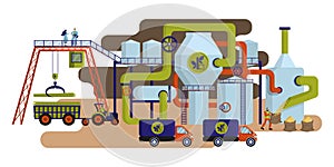 Concept of industrial plant for sugar cane processing and sugar production