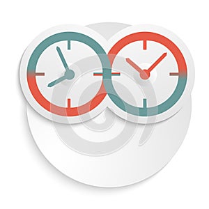 Concept of infinity of time clock icon isolated