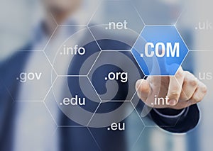 Concept about international domain names on internet for websites