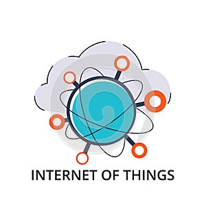 Concept of internet of things in flat line design.