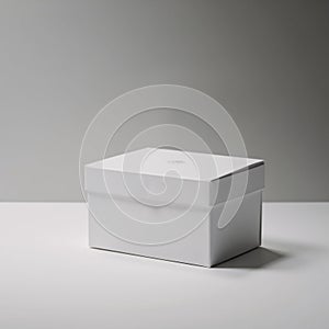 Isolated mockup of a white box on a purewhite backdrop