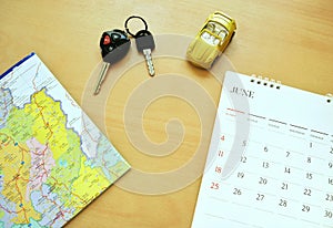 Concept of journey planning by map.