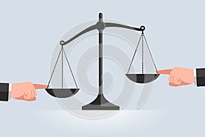 Concept of judging, trial and justice