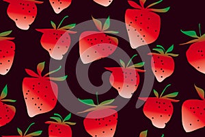 Concept laconic strawberries seamless pattern