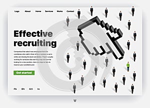 Concept of a landing page for effective recruiting