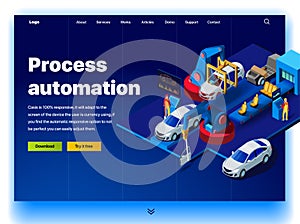 Concept of a landing page for process automation in a car factory
