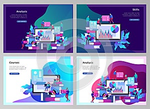 Concept Landing page template Education people, Internet studying, online training, online book, tutorials, e-learning for social