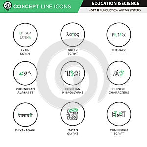 Concept Line Icons Set 18 Linguistics