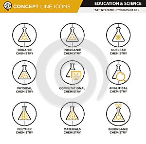 Concept Line Icons Set 12 Chemistry