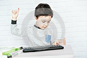 Concept of little businessman, webmaster, programmer, developer, Website designer.