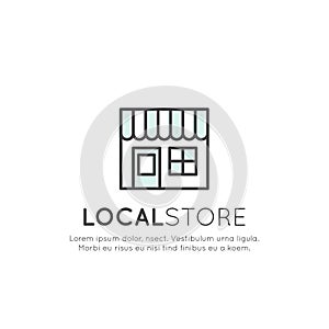 Concept of Local Store, Supermaket, Eco Goods Service Company