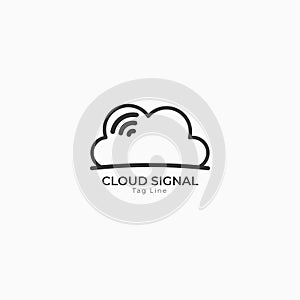 Concept Logo Cloud Signal Design Sign Template Symbol. Modern Logo Cloud Signal Suitable for Technology, Business, Company