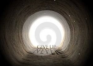 Tunnel Text and Shadow Concept