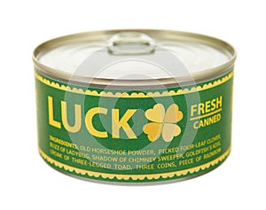 Concept of luck. Tin can.