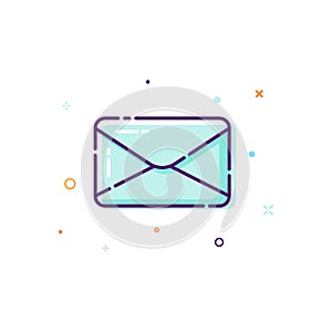 Concept mail icon. Thin line flat design element. Concept of receive an e-mail. Vector illustration isolated on white background