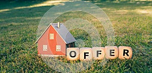 Concept of making an offer on a house. photo