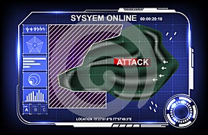 Concept of map ui technology hud war zone