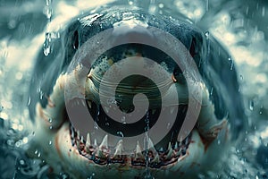 Concept Marine Life, Shark Conservation, Underwater Predatory Gaze The Intensity of a Great White