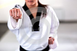 Concept of martial art as sport, taekwondo photo