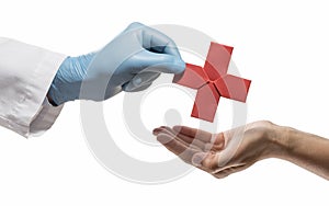Concept of medical treatment, care, helping hand