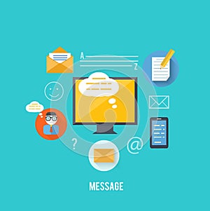 Concept of message and email technology