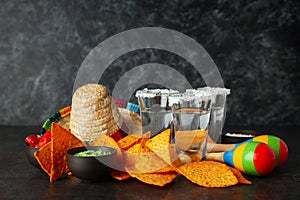 Concept of Mexico food, Mexico cuisine snack and drink