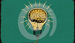 The concept of the mind in the form of a light bulb