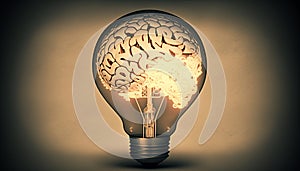 The concept of the mind in the form of a light bulb