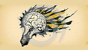 The concept of the mind in the form of a light bulb