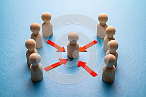 Concept of mobbing in the workplace.