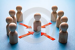 Concept of mobbing in the workplace.