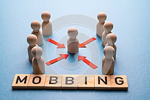 Concept of mobbing in the workplace.