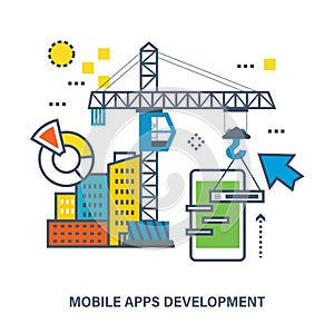 Concept of mobile app development.