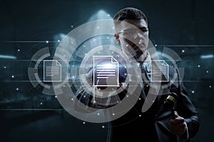 Concept Modern technologies in legal practice