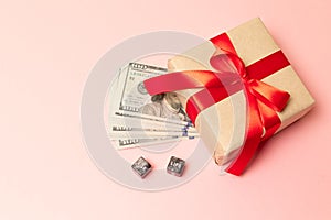 Concept, money as gift, win or bonus. Sex for money photo