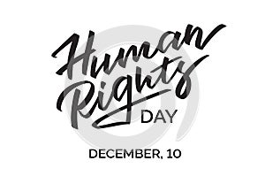 Concept morden inscription on human rights day
